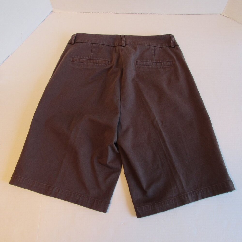 Dockers Ideal Fit Metro Bermudas Dark Brown Mid Rise Stretch Shorts Size 4 - Picture 2 of 4